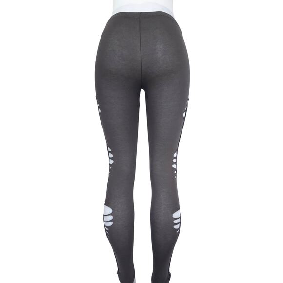 EARTHBOUND LATTICE - LARGE - Grey-Brown Leggings with Side Cuts - Boho Chic - Picture 5 of 7